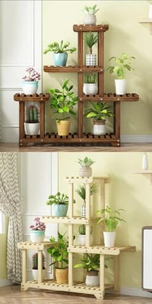 Large Tall Plant Shelf Rack Holder Flower Stand for Patio Porch Balcony Garden,Multi Tier Corner Plant Stand Indoor Outdoor for Multiple Plants (27.5in(L) * 9.8in(W) * 30.3in(H),Yellow)
