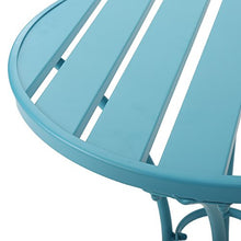 Merax Retro Bistro Table and Chairs Set of 2, Iron Round Table and 2 Chairs, 3 Piece Weather Resistant Patio Bistro Set for Outdoor Balcony Yard Porch Garden (Blue)