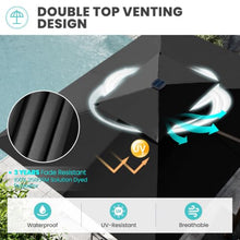 11' X 9' Solar Led Lights Patio Cantilever Umbrella with Weighted Base