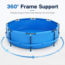 Round Above Ground Pool, Steel Frame Swimming Pool for Backyard Family Fun