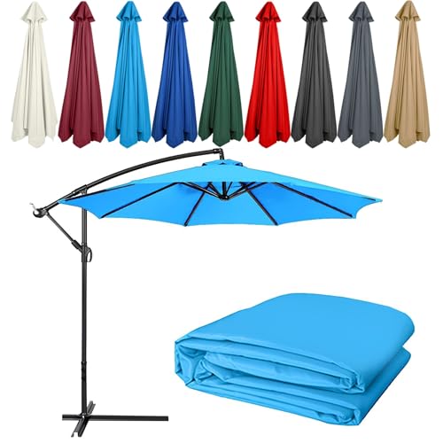 GAZOGJ Replacement Canopy for Offset Umbrella Uvresistant Awning Fabric Tearresistant Patio Umbrella Cover Outdoor Shade Canopy Red Suitable for Garden Beach and Patio.,Royal Blue-8ribs 9ft/2.7M