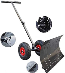 Snow Shovel Snow Removal Shovel with Wheels |Rolling Snow Pusher Used for Road Garden Snow Removal|Adjustable Height Handle Snow Pusher