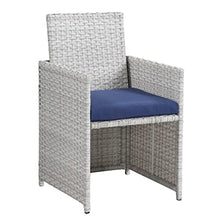 Benjara BM269034 9 Piece Patio Set with Wicker Frame and Ottoman, White