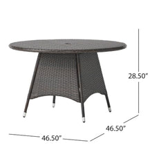 Modern Stylish Outdoor PE Wicker Dining Table with Powder Coated Iron Frame, Versatile Design Patio Coffee Table with Waterproof Tabletop