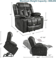 KTYUERGHK Power Lift Recliner Chair with Heat & Massage for Elderly