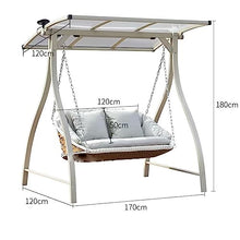 uhyOHF Garden Porch Swing Outdoor Swing Chair Solar cast Aluminum Hanging Chair Rocking Chair Swing Bed Suitable for Garden Poolside (