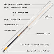 Meucci Pool Cue - SW Bar Box 1, Smoke Stained Forearm, Curly Maple Points, High Impact Cue Tips, Irish Linen Wrap - 19 Oz Professional Billiard Stick