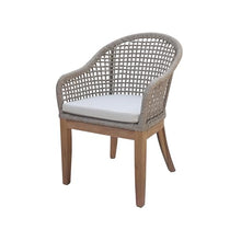 Outdoor Teak Patio Furniture Set with a Round Table and 4 Chairs - Natural