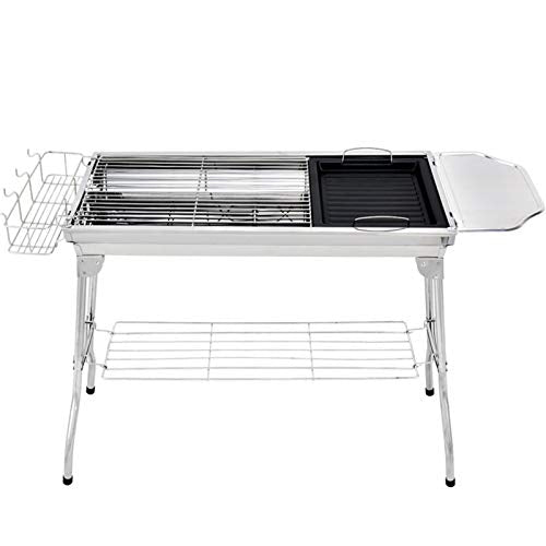 Portable Foldable Charcoal Outdoor Stainless Steel Smoker BBQ for Picnic Garden Terrace Camping Travel 3 5 People or More BBQ Grill