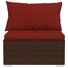 PUGYNBK Brown Garden Lounge Set with 13 Seats, Modular Outdoor Furniture, Durable PE Rattan and Powder-Coated Steel Frame for Patio, Balcony, Comfortable Spacious Seating, Removable