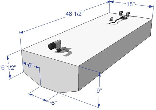 RDS MANUFACTURING 30 Gallon Aluminum Below Deck Fuel Tank