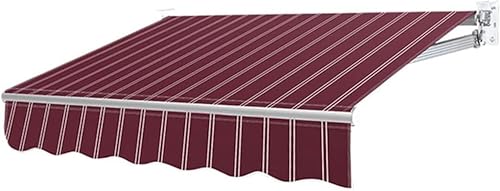 Manual Retractable Awning Door Window Awning Shelter Outdoor Canopy Home Deck Canopy with Manual Crank Handle（Frame Included ）
