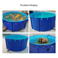 Multifunction PVC Canvas Pool for Ponds with Drain Valve, Fish Breeding Koi Pool for Garden, Above Ground Pond for Water Storage and Garden Irrigation(Size:4X1.2 M/15000 L,Color:Blue)