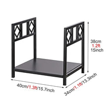 EliteBloom Small Modern Metal Firewood Rack Stand Organizer for Indoor Use Log Holder for Wood Burner Fireplace Stove and Fire Pit Accessory,