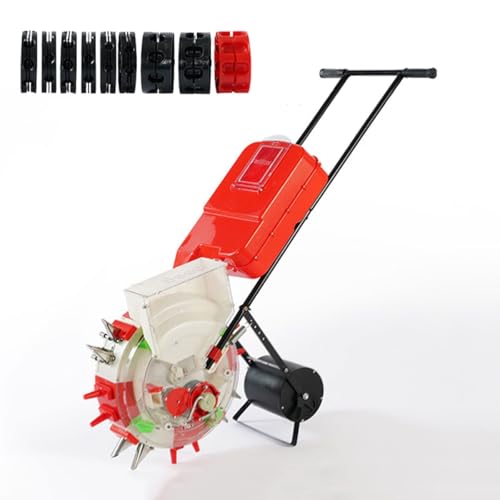 Garden Seeder and Fertilizer, Manual Seeder Hand Push Seeder Machine, Quantitative Sowing, Simultaneous Sowing and Fertilization, for Corn Soybean Peanut Seeds(4-Nozzle)