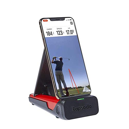Rapsodo Mobile Launch Monitor for Golf Indoor and Outdoor Use with GPS Satellite View and Professional Level Accuracy, iPhone & iPad Only Black/Red