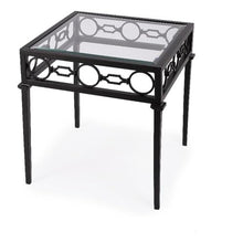 Home Square 3-Piece Outdoor Lounge Chair Set with End Table Black