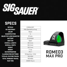 Sig Sauer ROMEO3MAX PRO 1x31mm Reflex Sight Black