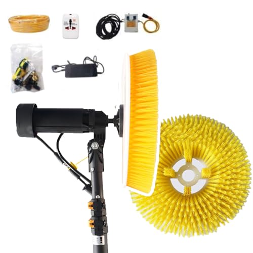 Photovoltaic Panel Cleaning Brush, Dry Cleaning/Water Washing, Single Head Solar Cleaning Rotating Brush - Main Power, Speed 350/Min, For Cleaning Solar Photovoltaic Panels And Roof Glass,3.5M