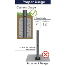 Solus 7-Foot Direct Burial Lamp Post – Outdoor Aluminum Light Pole – Fits Standard 3" Post Top Fixtures – Black, Bronze, or White, Made in USA, No Sensor, No Outlet (Bronze, Set of 4)