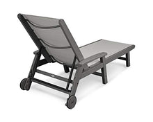 POLYWOOD® Coastal Chaise with Wheels in Slate Grey/Metallic Sling