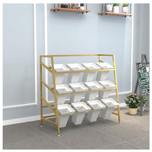 Flower Stand Outdoor - Moving Metal Plant Stand with Wheels, Plant Stand Indoor, Multi-Layer Flower Display Stand, Garden Plants Cart with 20pcs Plastic Buckets for Fresh Flower
