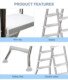 errzom Double Sided Above Ground Pool Ladder, Pool Step Ladder for Above Ground Pools, Deck Ladder with Slip-Resistant Steps, Supports 500 LBS - for 52'' Above Ground Pools, Pool Stairs
