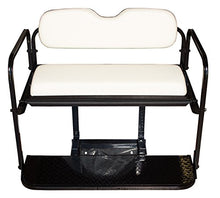 Performance Plus Carts EZGO TXT Golf Cart Rear Flip Seat Kit | Folding Steel Frame | White Cushions
