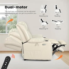 HTERWQEA Dual Motor Oversized Power Lift Recliner with Heat & Massage