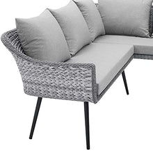 Modway EEI-4658-GRY-GRY Endeavor Patio Sofa, Gray Gray
