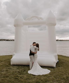 Pogo Bounce House White Inflatable Wedding Castle 13x12x14.5 ft