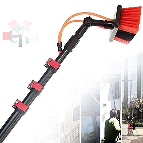 UIBAO Water Fed Pole Kit,Window and Solar Cleaning Pole w/Water Fed Telescopic Brush/Brush Window Solar Photovoltaic Panel Cleaning Tool(3.6M-10.8M),brushhead55cm-9m