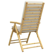 LASWWQMRF 4-Piece Bamboo Patio Reclining Chairs with Cushions
