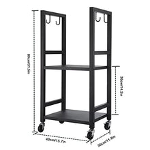 WXPWAMZ Firewood Rack Fireplace Tool Rack, 2 Tiers Small Firewood Log Storage Rack Holder, Wood Log Holder with 4 Hooks, for Outdoor Patio Fireplace, Fire Pit, Stove, Black