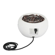 Merax 22-inch Outdoor Propane Fire Pit, 40,000 BTU Portable Tabletop Firepit for Patio, MGO Steel (Tank Cover Not Provided), No Assembly, White