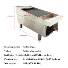 JARYANNIX Commercial Gas-Fired Broiler, Stainless Steel Desktop Grilled Steak Machine for Smokeless BBQ, Quick Heating Tabletop Grill (43x30x39cm)