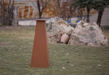 Pyramid Garden Pedestal - Aluminum with Faux Rust Finish