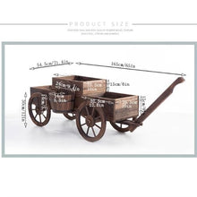 SUNESA Plants Flower Pots Creative Wood Rotatable Four-Wheeled Flower Pots Flower Wagon Flower Box Outdoor Patio Decorative Flower Stand Gardening Pot