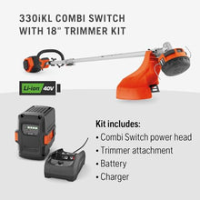 Husqvarna 330iKL Combi Switch + String Trimmer Attachment, Electric String Trimmer with 4 Ah Battery and Charger Included