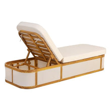 Merax Acacia Wood Chaise Lounge Set of 4, Outdoor Recliner Chair with 3-Position Adjustable Backrest, Water-Resistant Curved 2-Fold Cushion for Patio Poolside