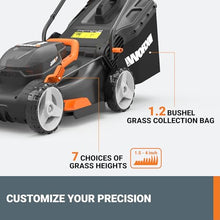 WORX Cordless Lawn Mower, 40V 17" 2-in-1 Grass Mower for 1/8 Acre, WG743