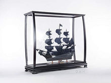 Old Modern Handicrafts Black Pearl Pirate Ship Model with Display Case Multicolor
