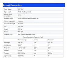 Mechanivis THPWG-02, DC7-30V RS485, DC7-30V RS232, Light Intensity Anemometer Compact Weather Station Temperature and Humidity Ultrasonic Sensor(DC7-30V RS485)