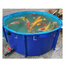 Pool Above Ground, PVC Canvas Pool with Support for Ponds Pool for Breeding Koi Aquaculture Pool Fish Pool Breeding Koi GardenLrrigation (Color : Blue, Size : 2.5x1m) (Blue 2.5x1.2m)