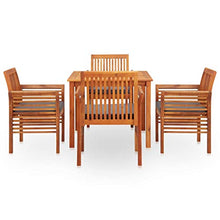 Molumvel 5 Piece Patio Dining Set - Solid Acacia Wood Furniture
