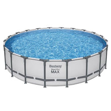 Bestway Steel Pro MAX 20 Foot x 52 Inch Round Above Ground Swimming Pool Set Gray