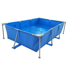 118" L x 79" W x 26" H Blue Rectangular Steel Frame Above Ground Outdoor Backyard Swimming Pool Set Swimming Pools Framed Swimming Pools