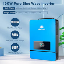 SUNGOLDPOWER 10000W 48V Solar Inverter, Built-in 2 MPPTs, Max 200A Battery Charging, Split Phase AC Input/Output 120V/240V(settable),Pure Sine Wave (BMS COMM) UL1741 SPH10048P