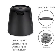 TIKI 28.5-Inch Customizable Propane Fire Pit, 40,000 BTU Outdoor Gas Fire Pit with Lava Rocks & Burner Cover – Modern Black Design for Patio, Backyard, and Outdoor Spaces