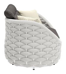 Zuo Coral Reef Loveseat Gray, Gray Sofa, Modern Style, Patio Furniture, Outdoor Fabric, Seats up to 2, Aluminum, Outdoor Living, 63.4" W x 33.1" D x 33.9" H, Non-Stackable